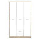 Armadio Nepo 118,5x54x196,5 cm 3 ante 2 cassetti rovere sonoma bianco-1