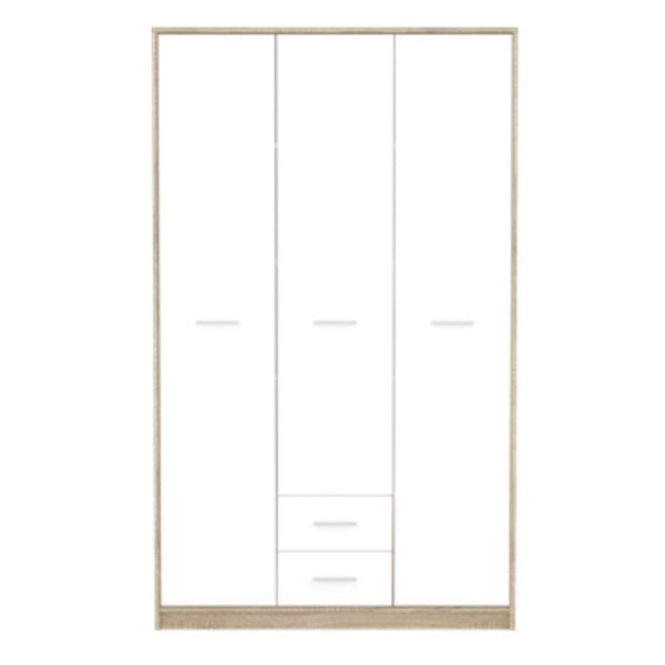 online Armadio Nepo 118,5x54x196,5 cm 3 ante 2 cassetti rovere sonoma bianco