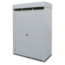 Armadio da Esterno 2 Porte 74,6x161,5x209 cm in Acciaio Zincato Grigio-8