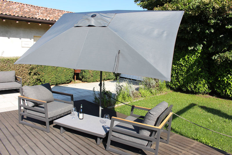 Ombrellone da Giardino in Alluminio 3x2m Maffei Kronos Grigio-5