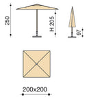 Ombrellone da Giardino 2x2m Palo in Alluminio Tessuto Poliestere Trend Verde-5