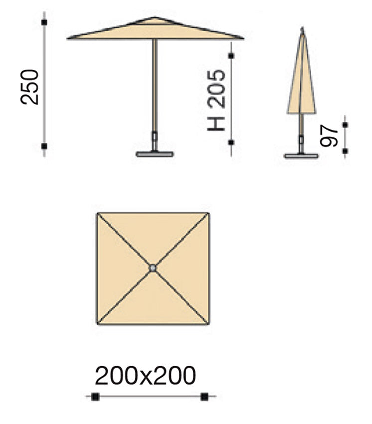 Ombrellone da Giardino 2x2m Palo in Alluminio Effetto Legno Tessuto Poliestere Trend Wood Verde-5