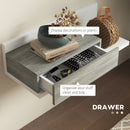 Mobile da Ingresso 2 in 1 con Specchio e Cassetto in MDF Grigio e Bianco-6