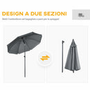 Ombrellone da Giardino Ø180x209 cm in Poliestere e Acciaio Grigio-8