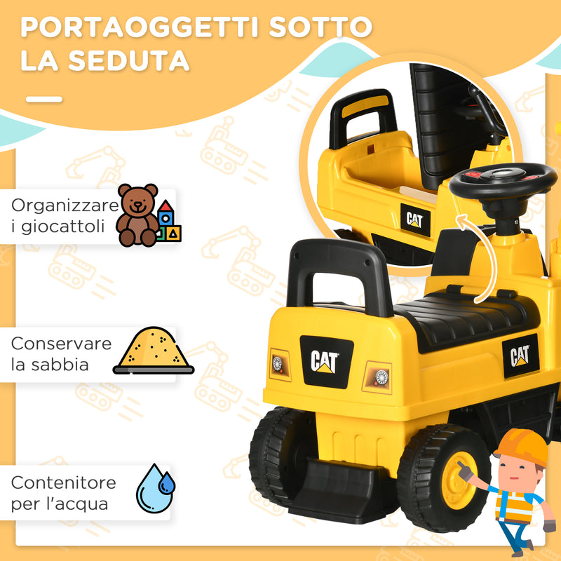 Escavatore Ruspa Cavalcabile per Bambini Giallo-6