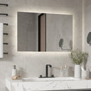 Specchio da Bagno 90x60 cm con Cornice a LED Argento-2