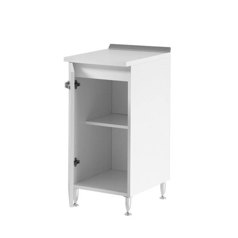 Base cucina con anta 30x50x85H cm bianco frassinato-2