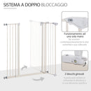 Cancelletto di Sicurezza per Cani 86x104,1 cm in Metallo e Plastica Bianco-4