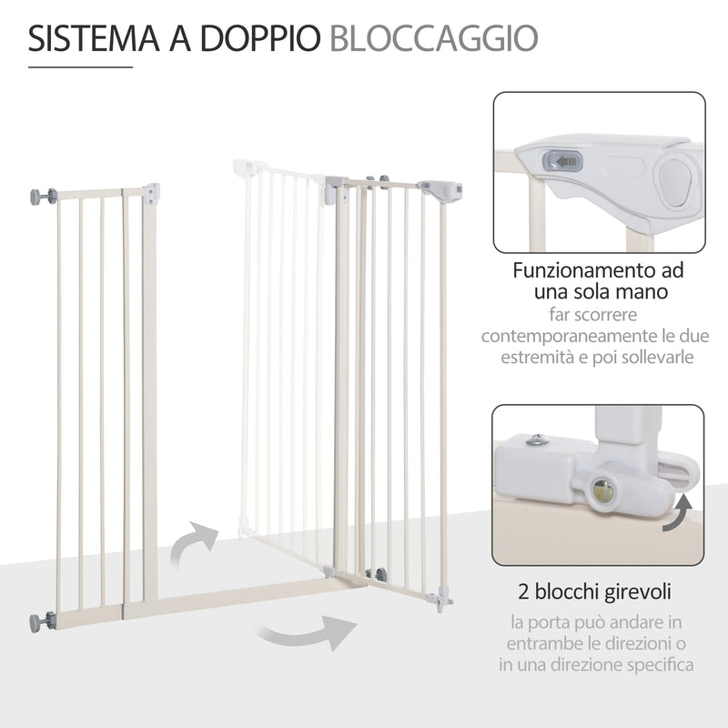 Cancelletto di Sicurezza per Cani 86x104,1 cm in Metallo e Plastica Bianco-4