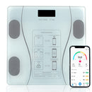 Bilancia Pesapersone Digitale Max 180 Kg in Vetro con App Bluetooth Bianca -1