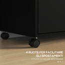 Mobile Ufficio 2 Cassetti 2 Ripiani 80x40x66 cm in Truciolato Nero-8