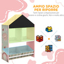 Scaffale Portagiochi per Bambini 62,4x26,5x90 cm con Ripiani e Cassetti Rimovibili Rosa-4