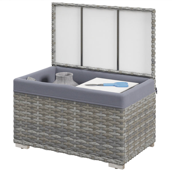 Baule da Giardino 76x45x48 cm in Rattan PE Grigio online