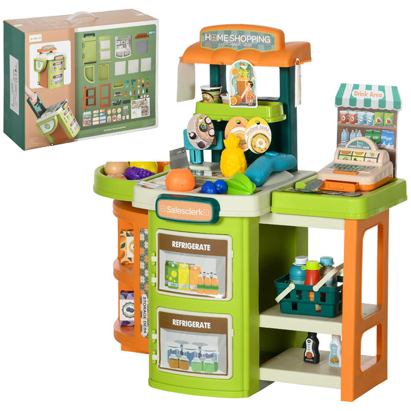 Supermercato Giocattolo per Bambini 52x29x61 cm con Cassa e Accessori Verde e Arancione online