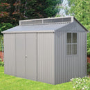 Casetta Box da Giardino 323,3x242,6x235,2 cm in Alluminio Grigio-2