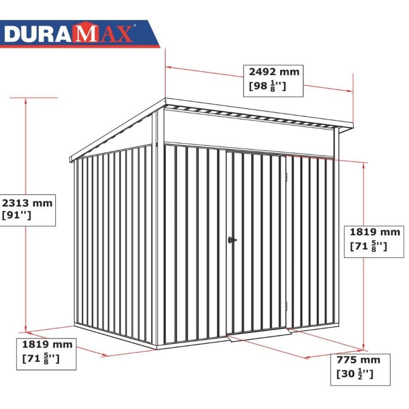 Casetta Box da Giardino 249,1x209,3x231,1 cm in Acciaio Zincato Grigio-2