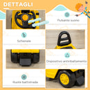 Trattore Muletto Cavalcabile per Bambini  86x27,5x47,5 cm con Portaoggetti Giallo e Nero-6