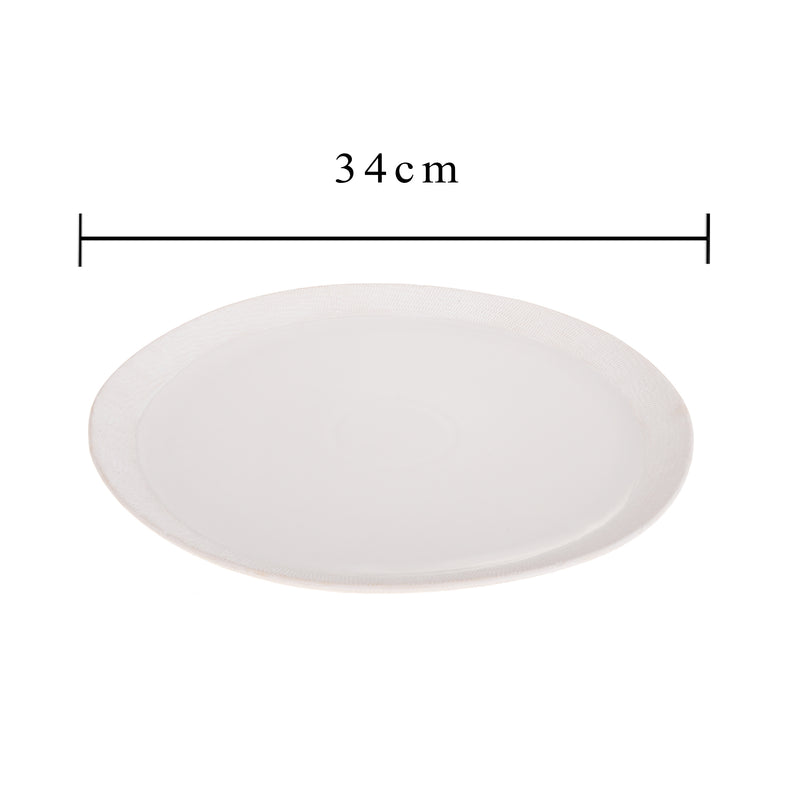 Set 2 Piatti in Ceramica Decorato Larghezza 34 cm-4