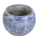 Vaso Cachepot in Ceramica con Trama Geometrica Larghezza 39 cm-1