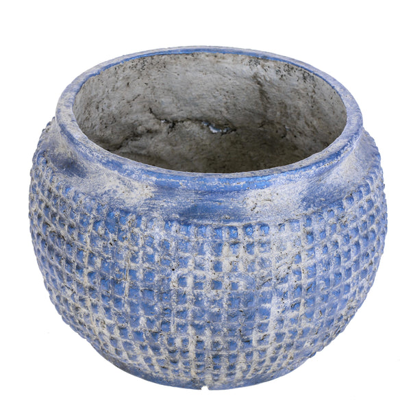 Vaso Cachepot in Ceramica con Trama Geometrica Larghezza 39 cm prezzo