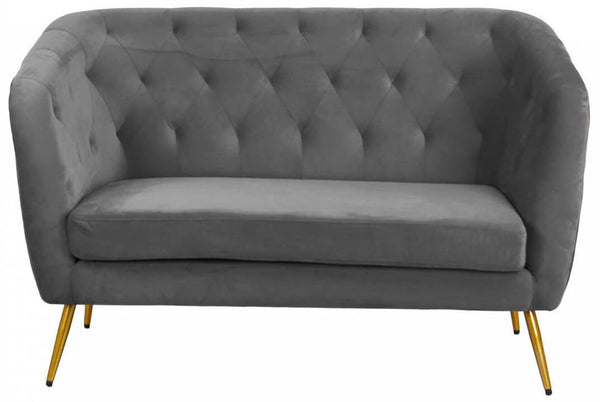 online 2-Sitzer-Sofa 135 x 82 cm in grauem Samt