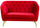 2-Sitzer-Sofa 135 x 82 cm in Rubin-Samt