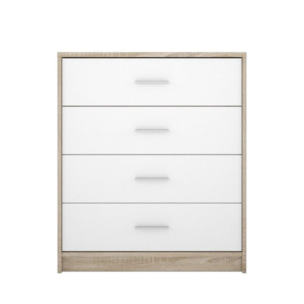 Comò cassettiera Nepo 4 cassetti 80 cm rovere sonoma bianco online