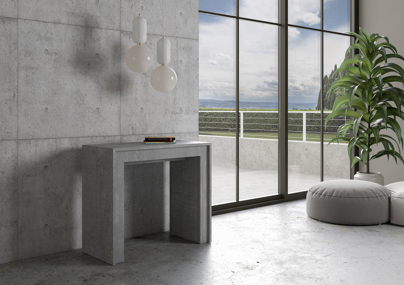 Consolle Allungabile 90-198x42x77 cm in Nobilitato Grigio-2