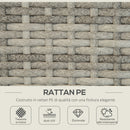 Lettino Prendisole da Giardino 60x200x40 cm in Rattan PE Grigio-4