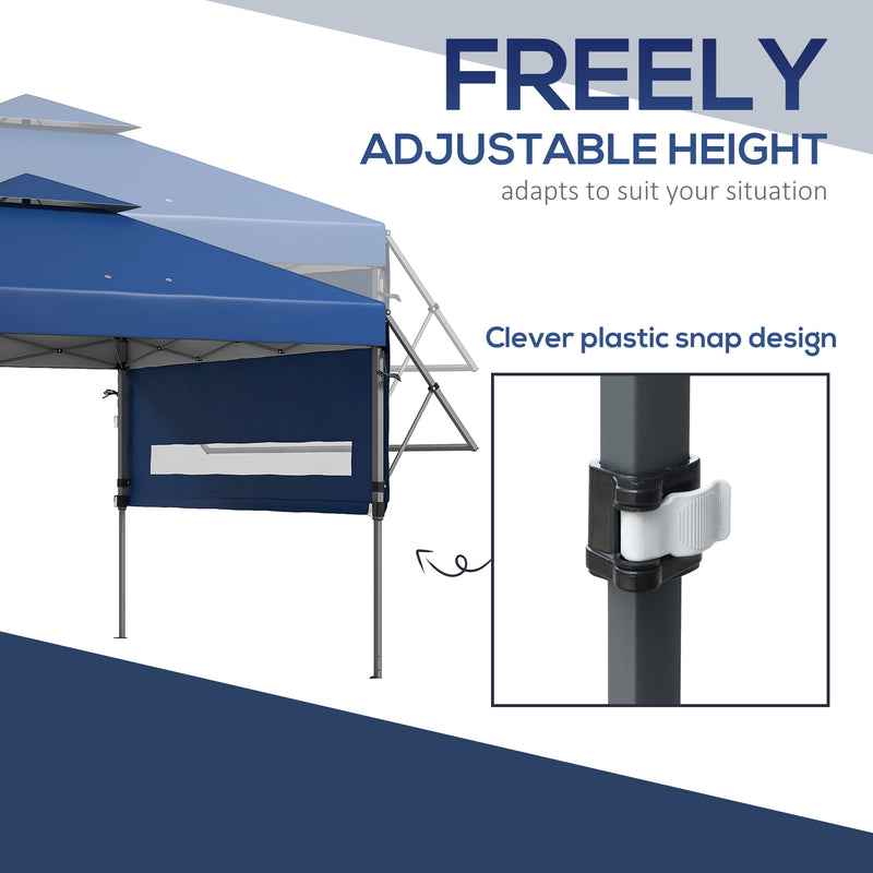 Gazebo Pieghevole con Pareti Estensibili Altezza Regolabile e Borsa con Ruote 5x3m  Blu-8