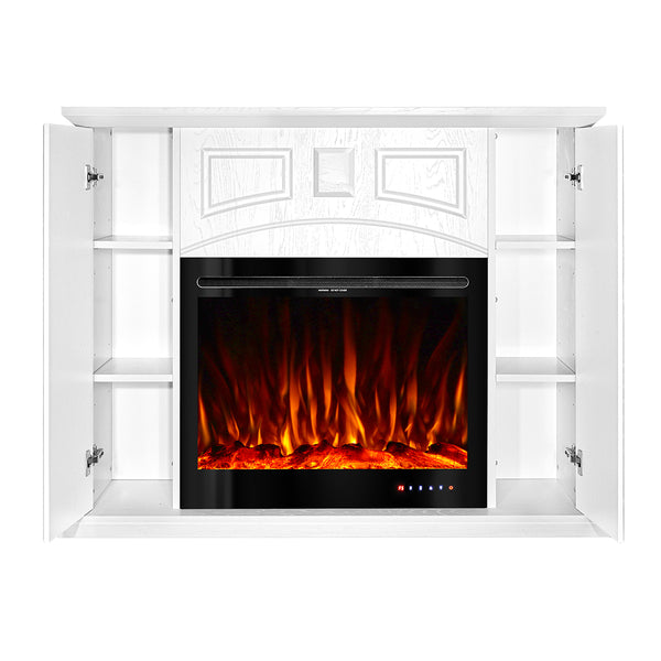 prezzo Camino Elettrico da Pavimento 105x135x32 cm Effetto Fiamma 1500W Toulouse & Colorado Bianco