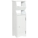 Mobiletto Bagno 19x15x56 cm con Porta Carta Igienica in MDF Bianco-1