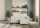 Divano 2 Posti con Pouf 168x145x85 cm Marrak in Tessuto Latte-2