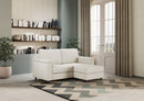 Divano 2 Posti con Pouf 148x155x85 cm Marrak in Tessuto Latte-3