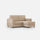 Divano 2 Posti con Pouf 168x145x85 cm Marrak in Tessuto Beige