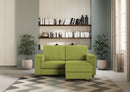 Divano 2 Posti con Pouf 168x145x85 cm Marrak in Tessuto Verde-2