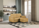 Divano 2 Posti con Pouf 168x145x85 cm Marrak in Tessuto Ocra-3