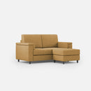 Divano 2 Posti con Pouf 168x145x85 cm Marrak in Tessuto Ocra-1