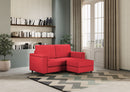 Divano 2 Posti con Pouf 168x145x85 cm Marrak in Tessuto Rosso-3