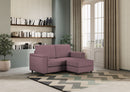 Divano 2 Posti con Pouf 148x155x85 cm Marrak in Tessuto Prugna-3