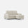 Divano 2 Posti con Pouf 148x155x85 cm Sakar in Tessuto Latte