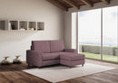 Divano 2 Posti con Pouf 148x155x85 cm Sakar in Tessuto Prugna-3