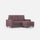 Divano 2 Posti con Pouf 168x145x85 cm Sakar in Tessuto Prugna