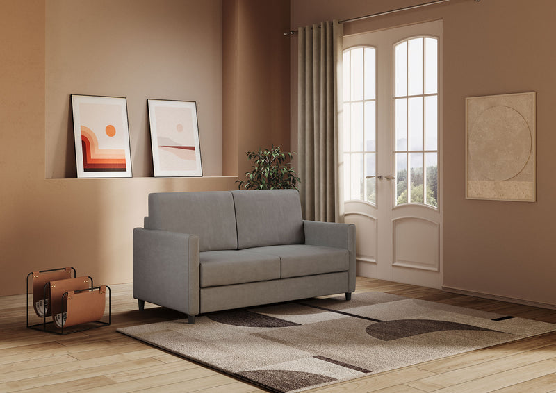 Divano 2 Posti 138x85x85 cm Karay in Tessuto Grigio-3