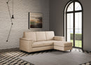 Divano 3 Posti con Pouf 208x155x85 cm Marrak in Tessuto Beige-3