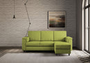 Divano 3 Posti con Pouf 208x155x85 cm Marrak in Tessuto Verde-2