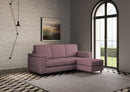 Divano 3 Posti con Pouf 208x155x85 cm Marrak in Tessuto Prugna-3