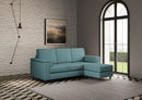 Divano 3 Posti con Pouf 208x155x85 cm Marrak in Tessuto Petrolio-3