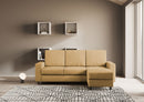 Divano 3 Posti con Pouf 208x155x85 cm Sakar in Tessuto Ocra-2