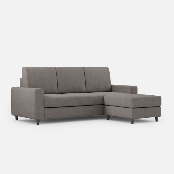 Divano 3 Posti con Pouf 208x155x85 cm Sakar in Tessuto Grigio prezzo